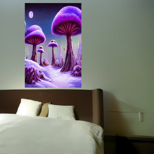 Svampskogen på vintern AI Art Poster