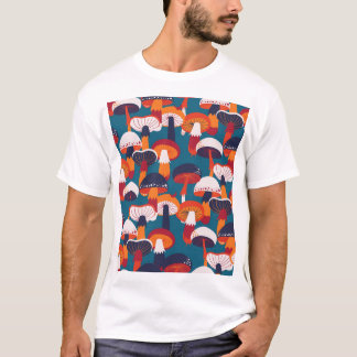 Svampsorter, vintagen illustreras sömlöst. t shirt