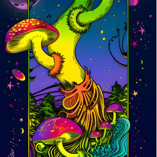Svamptrippy färg psychedelic mini skateboard bräda 18,5 cm