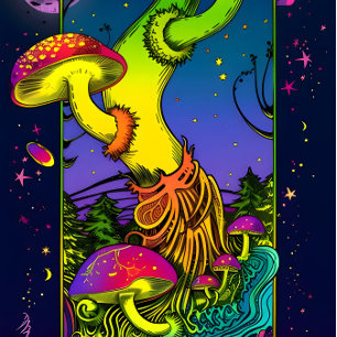 Svamptrippy färg psychedelic mini skateboard bräda 18,5 cm