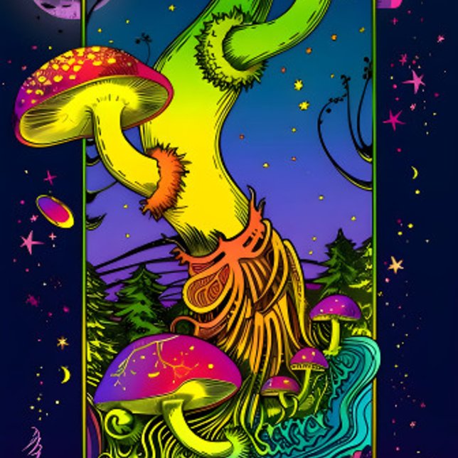 Svamptrippy färg psychedelic mini skateboard bräda 18,5 cm (Skapare uppladdad)