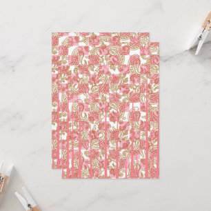 Svamptyg för rosa med blommigt som är intrikat inbjudningar