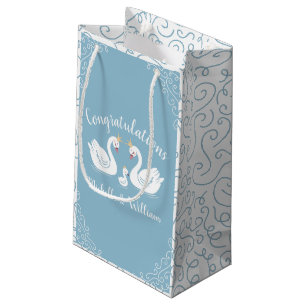 Svan Baby Shower Bird med Krona Co-Ed Blue