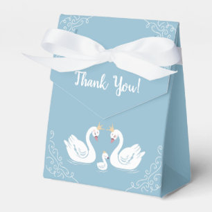 Svan Baby Shower Bird med Krona Co-Ed Blue Presentaskar