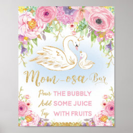 Svan Baby Shower Mamma-osa Pub-skylt Poster