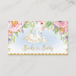 Svan Baby Shower, ta med Bok för Baby Tilläggskort