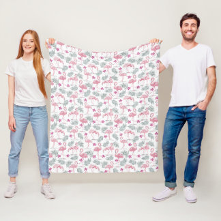 Svan Bird Upprepad Mönster Fleecefilt