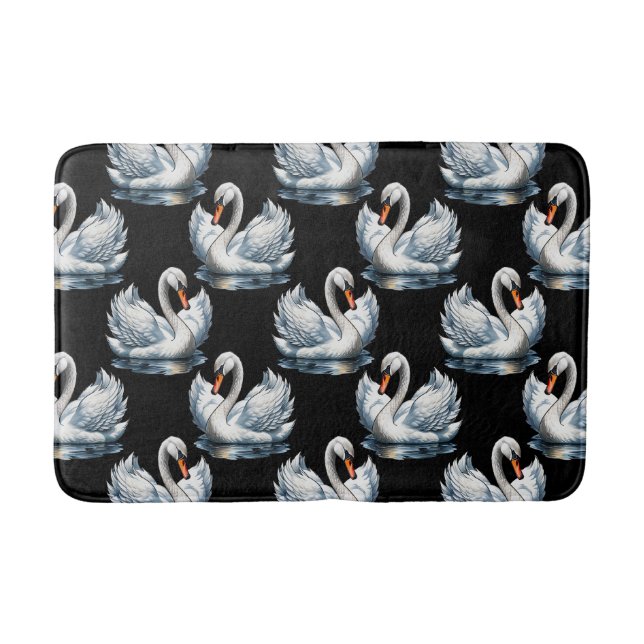 Svan Birds Mönster design Badrumsmatta (Framsidan)