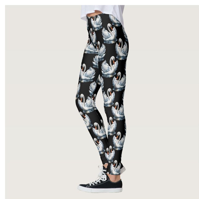 Svan Birds Mönster design Leggings (Skapare uppladdad)