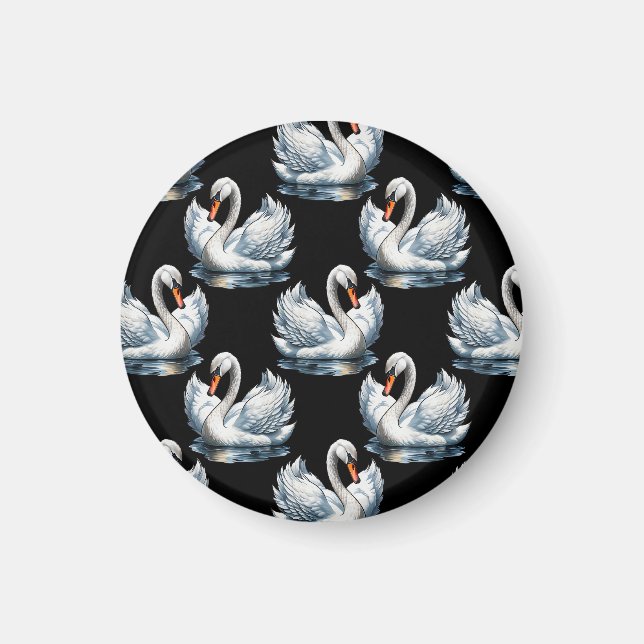 Svan Birds Mönster design Magnet (Framsidan)