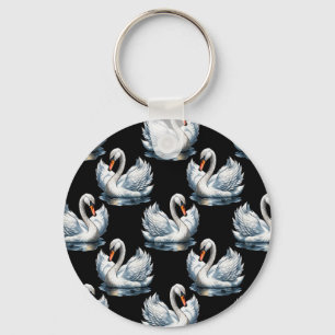 Svan Birds Mönster design Nyckelring