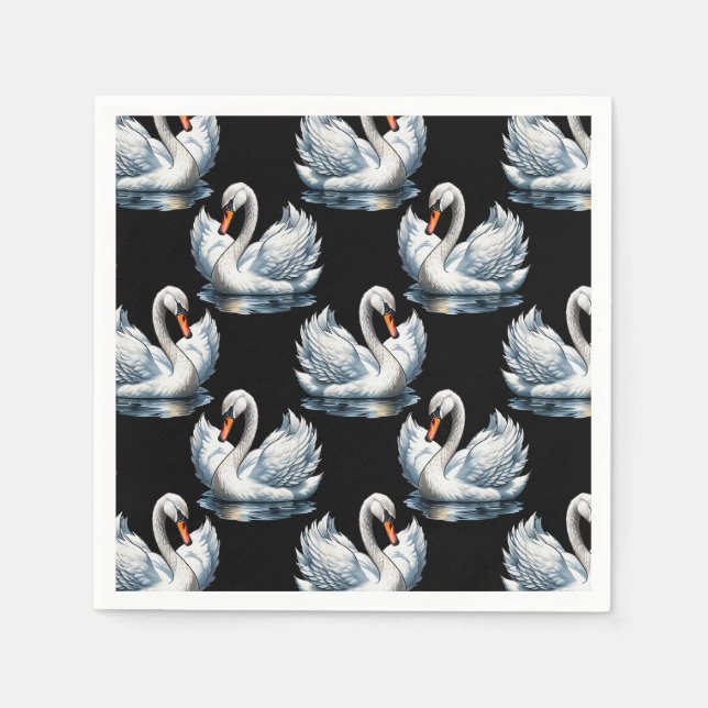 Svan Birds Mönster design Pappersservett (Framsidan)