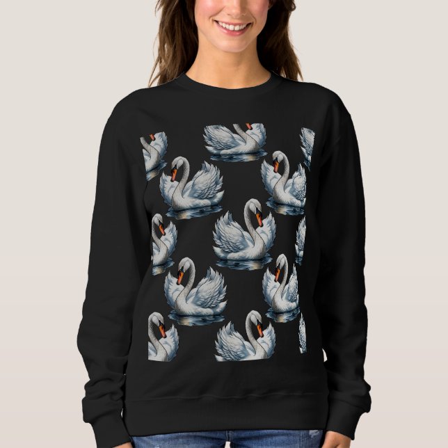 Svan Birds Mönster design T Shirt (Framsida)