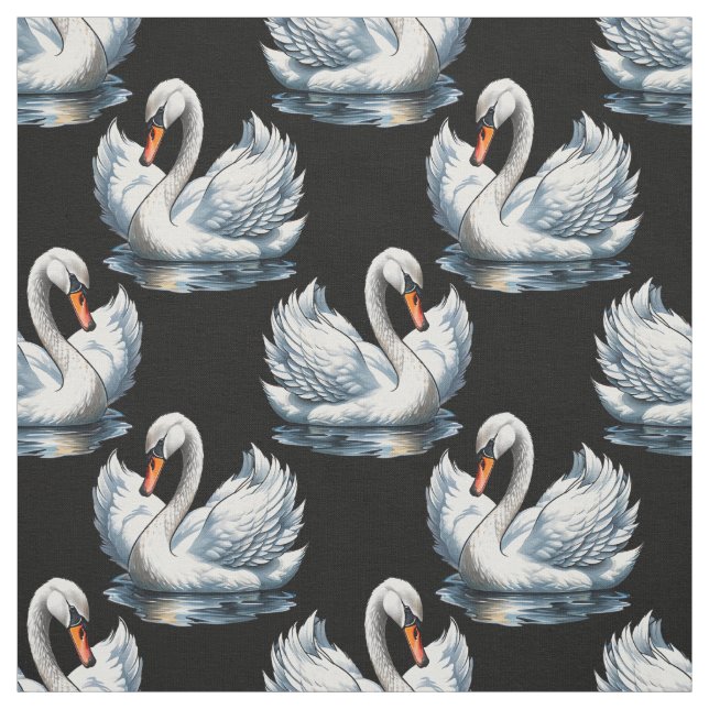 Svan Birds Mönster design Tyg (Provkarta)