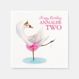 Svan-bläckfisk, andra födelsedag, party-anpassning pappersservett