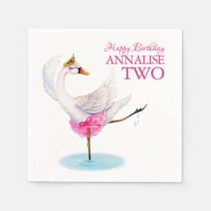 Svan-bläckfisk, andra födelsedag, party-anpassning pappersservett
