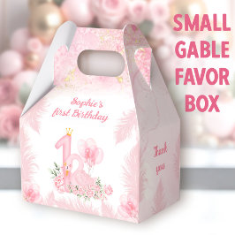 Svan Blommigt Fjäderfä Rosa 1:a födelsedag Gable G Presentaskar