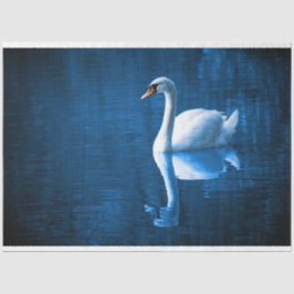 Svan Blue Sjö Decoupage-papper för utfärdande av p