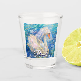 Svan Bride w/Veil på Vatten Blue White Personlig