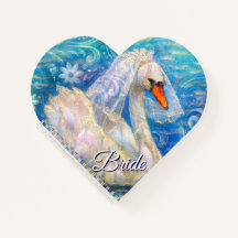 Svan Bride w/Veil på Vatten Blue White Personlig