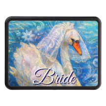 Svan Bride w/Veil på Vatten Blue White Personlig