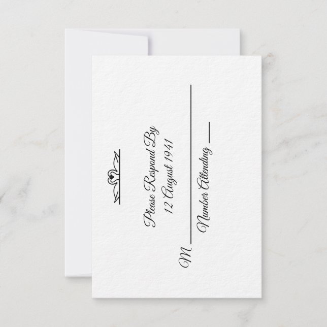 Svan Bröllop Suite R.S.V.P ~ befälhavare (Framsida)