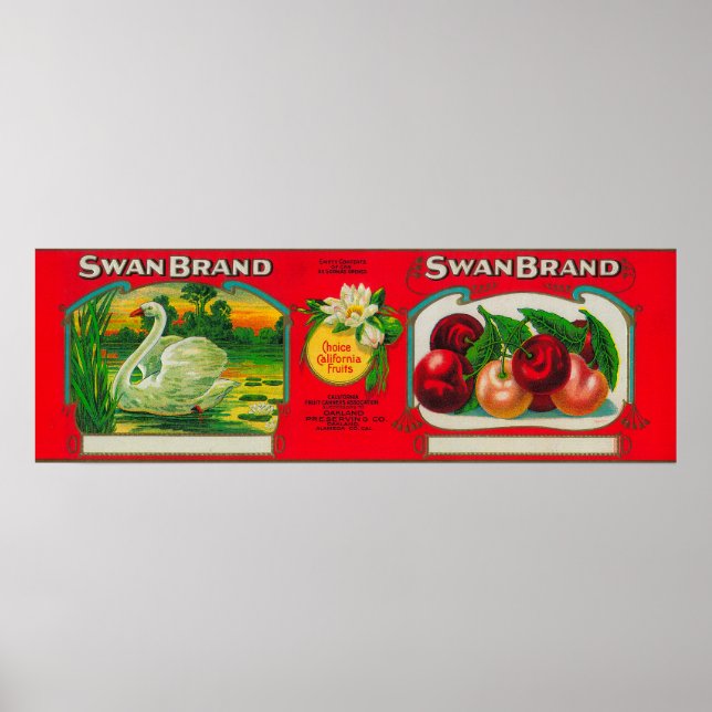 Svan Cherry LabelOakland, CA Poster (Framsidan)