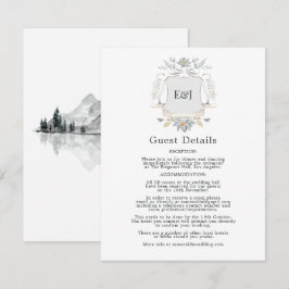 Svan Crest Elegant Sjöbröllop Gästinformation Tilläggskort