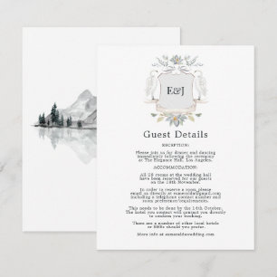 Svan Crest Elegant Sjöbröllop Gästinformation Tilläggskort