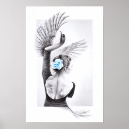 Svan dansande kvinna balett Surrealistisk teckning Poster
