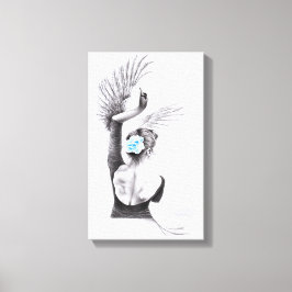 Svan danskvinnans balett Surreal teckning art Canvastryck