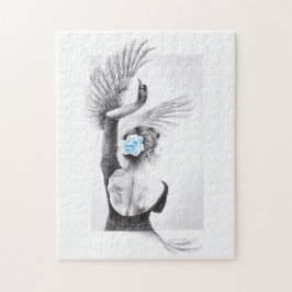 Svan danskvinnans balett Surreal teckning art Pussel