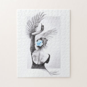 Svan danskvinnans balett Surreal teckning art Pussel