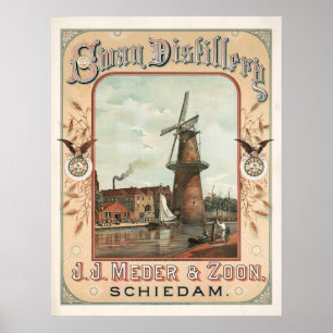 Svan Distillery, J.J. Meder & Zoon, Schiedam Poster