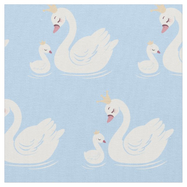 Svan drottning Princess Krona Baby Cute Nursery Tyg (Närbild)
