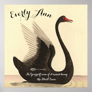 Svan Flicka Nursery Lägg till ditt eget citat Poster