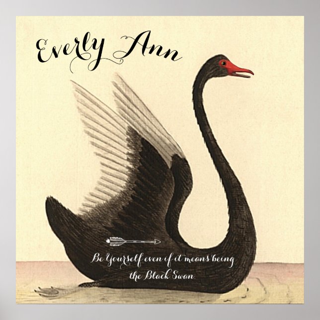 Svan Flicka Nursery Lägg till ditt eget citat Poster (Framsidan)