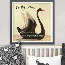 Svan Flicka Nursery Poster