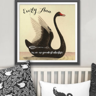 Svan Flicka Nursery Poster