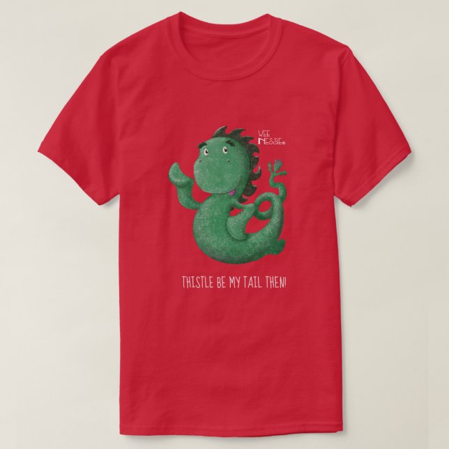 Svan för Thistle för WeeNessieLoch Ness gigantisk Tee (Design framsida)