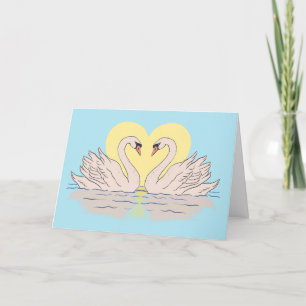 Svan Forever Boo Valentine Kärlek-hälsningskort Tack Kort