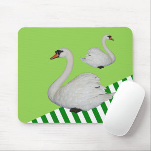 Svan Grönt Rand Mouse Pad! Muspets Musmatta