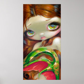 Svan i Mossy Guld ART PRINT stort öga sjöjungfru Poster