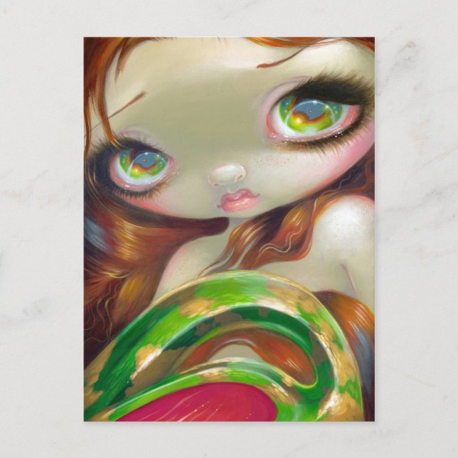 "Svan i Mossy Guld" vykort (Framsida)