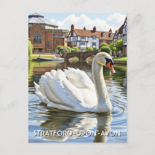 Svan i Stratford-At-Avon England Travel Vykort