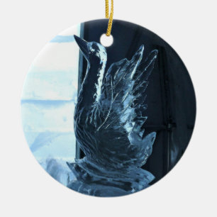 Svan Ice Sculpture, Quebec, Kanada Julgransprydnad Keramik