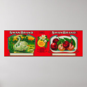 Svan körsbärsröda LabelOakland, CA Poster
