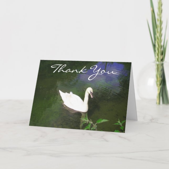 Svan-kort för mörk tack kort (Framsida)