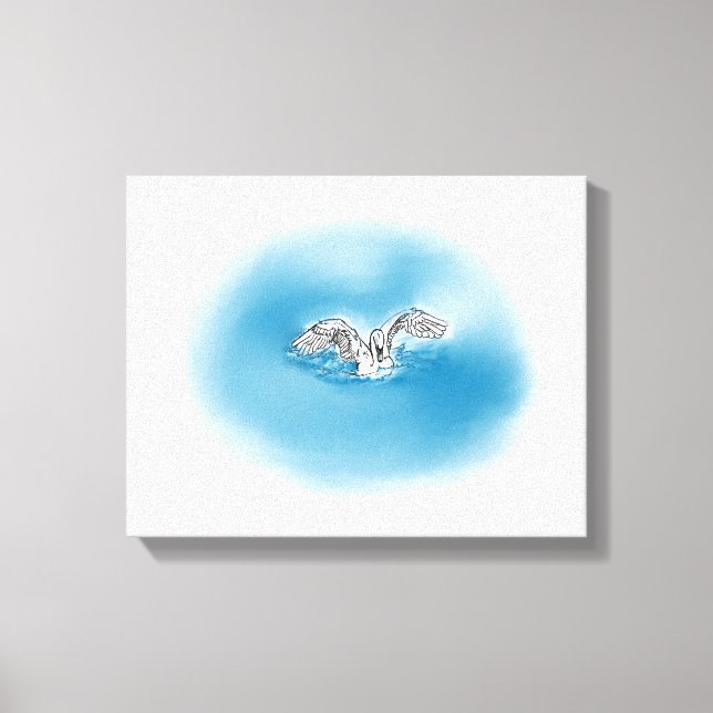 Svan landning i Vatten Canvas Art (Framsida)