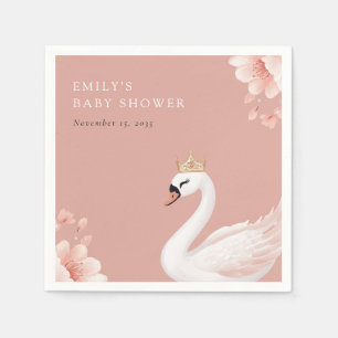 Svan Little Princess Baby Shower Pappersservett